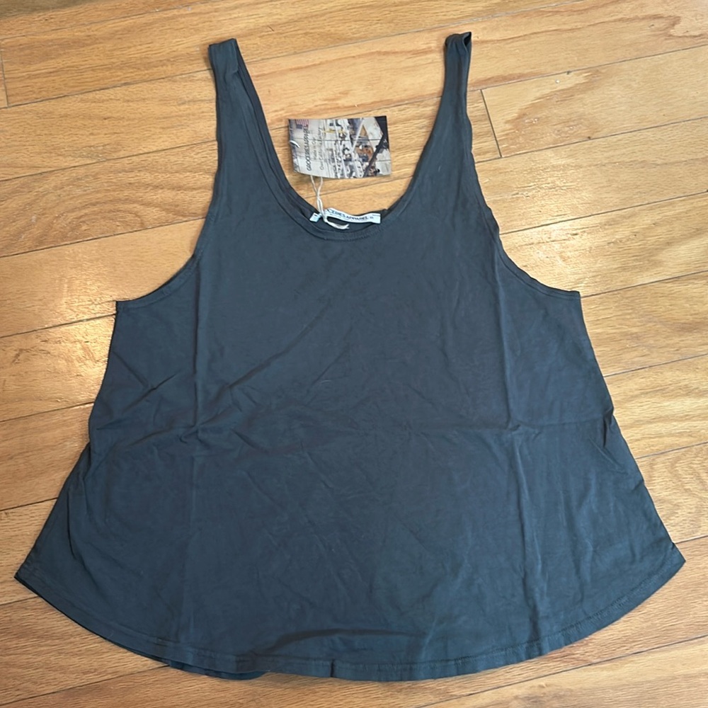 Groceries Apparel Swing Tank NWT Grey Gray made in USa Small XS Organic Cotton